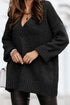 V Neck Drop Shoulder Knitted Sweater